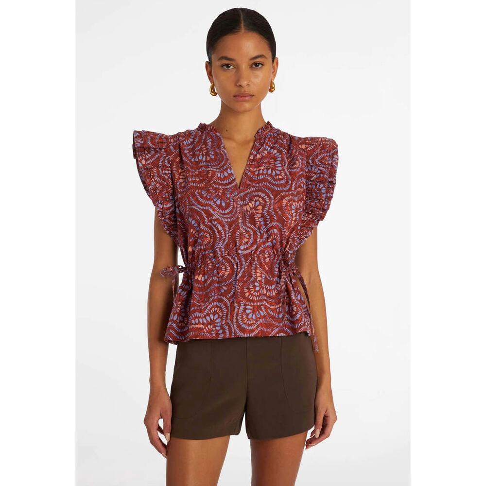 Marie Oliver S Cotton Ruffle Olive Blouse